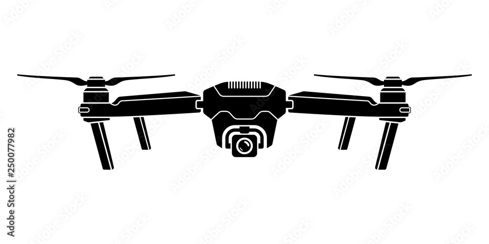 Vecteur Stock Drone icon. Copter, quadcopter with action camera. Vector  illustration. | Adobe Stock