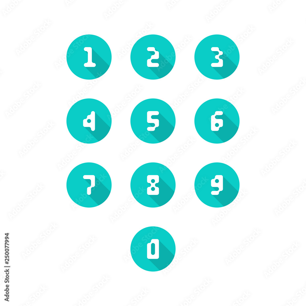 Set of number icons. 0-9 pixel numbers. Vector illustration Set of number icons. 0-9 pixel numbers. Vector illustration