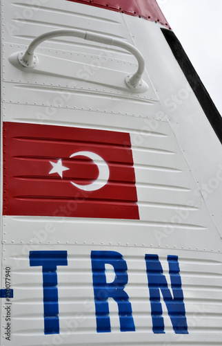 Turkish flag and airplane and glider