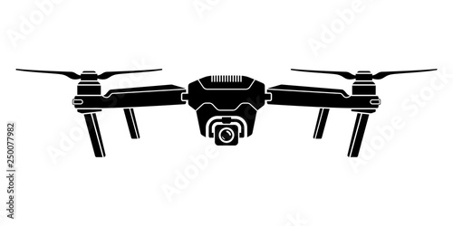 Drone icon. Copter, quadcopter with action camera. Vector illustration.