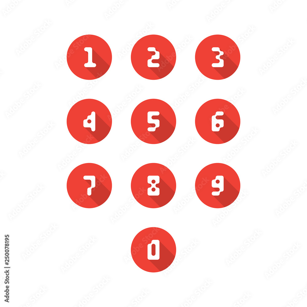 Set of number icons. 0-9 pixel numbers. Vector illustration Set of number icons. 0-9 pixel numbers. Vector illustration