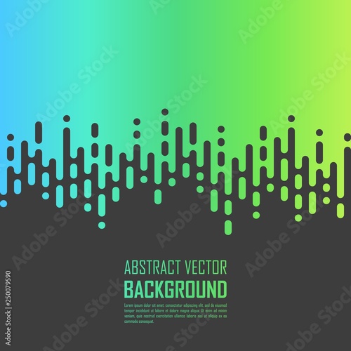 Rounded lines background. Black, green abstract background.