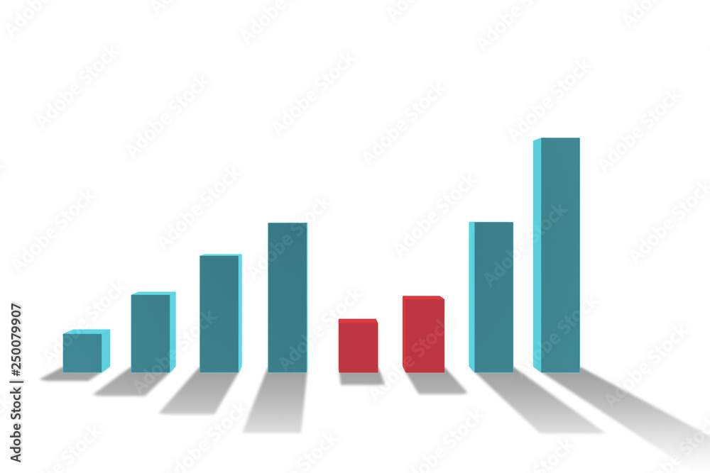 Bar chart showing growth - 3d rendering Bar chart showing growth - 3d rendering