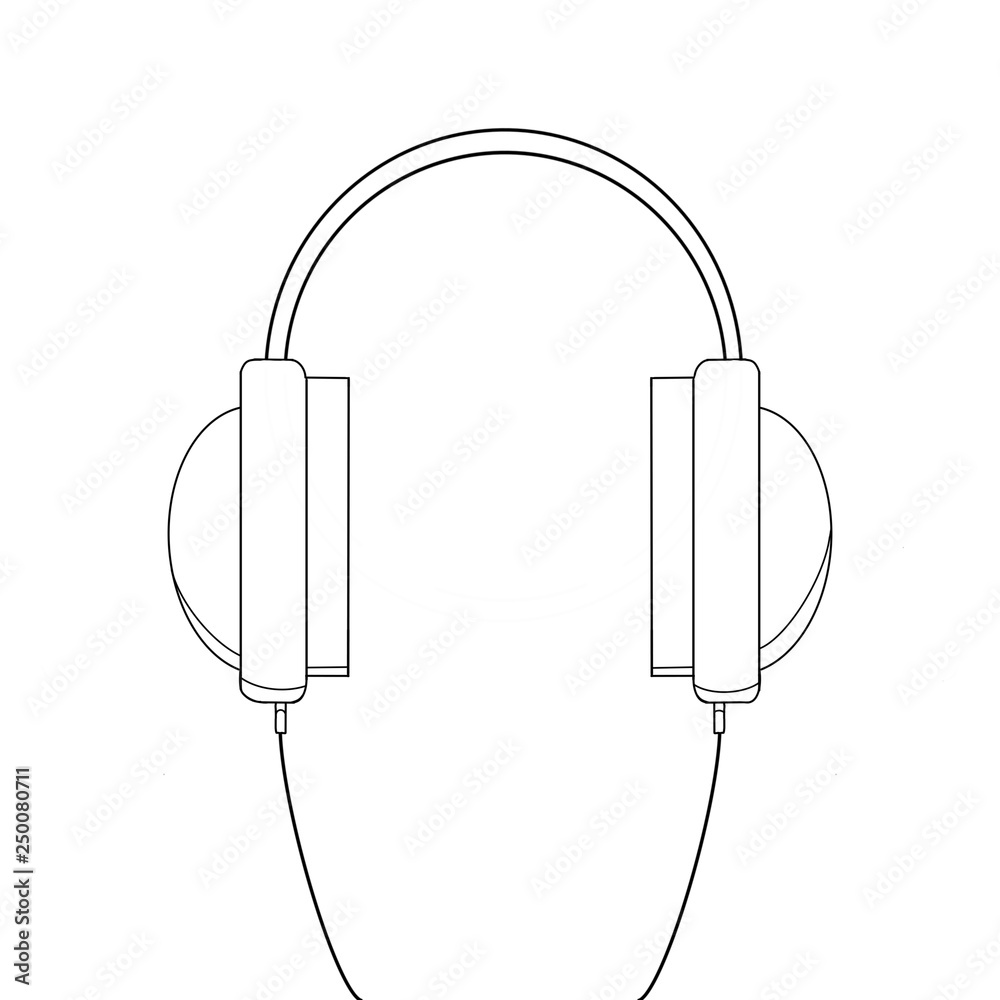 Obraz premium Illustrations cute headphones.