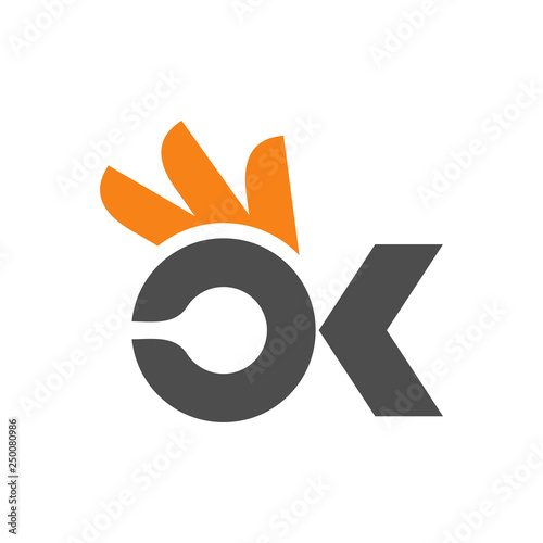 OK icon logo design template