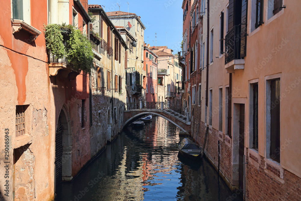 Canal and houses in Venice, Italy