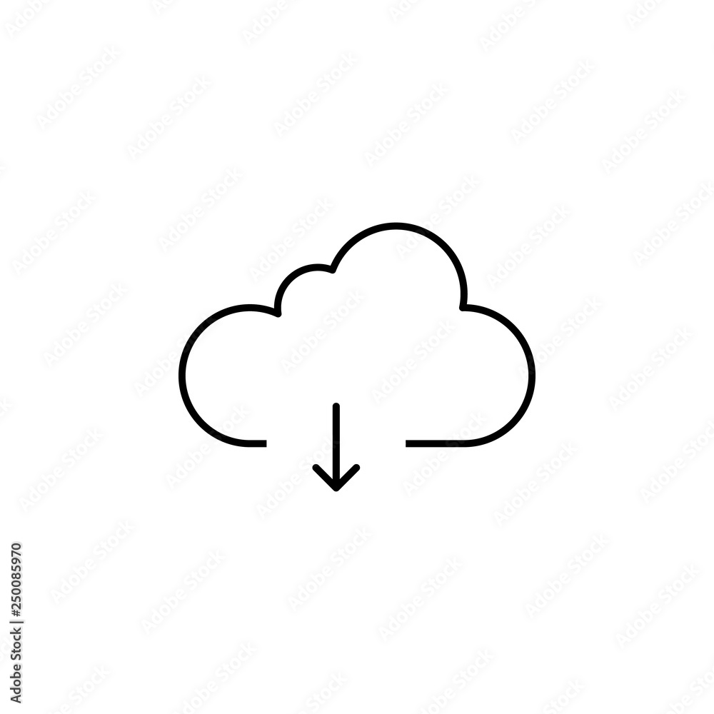 download data cloud outline icon. Signs and symbols can be used for web, logo, mobile app, UI, UX download data cloud outline icon. Signs and symbols can be used for web, logo, mobile app, UI, UX