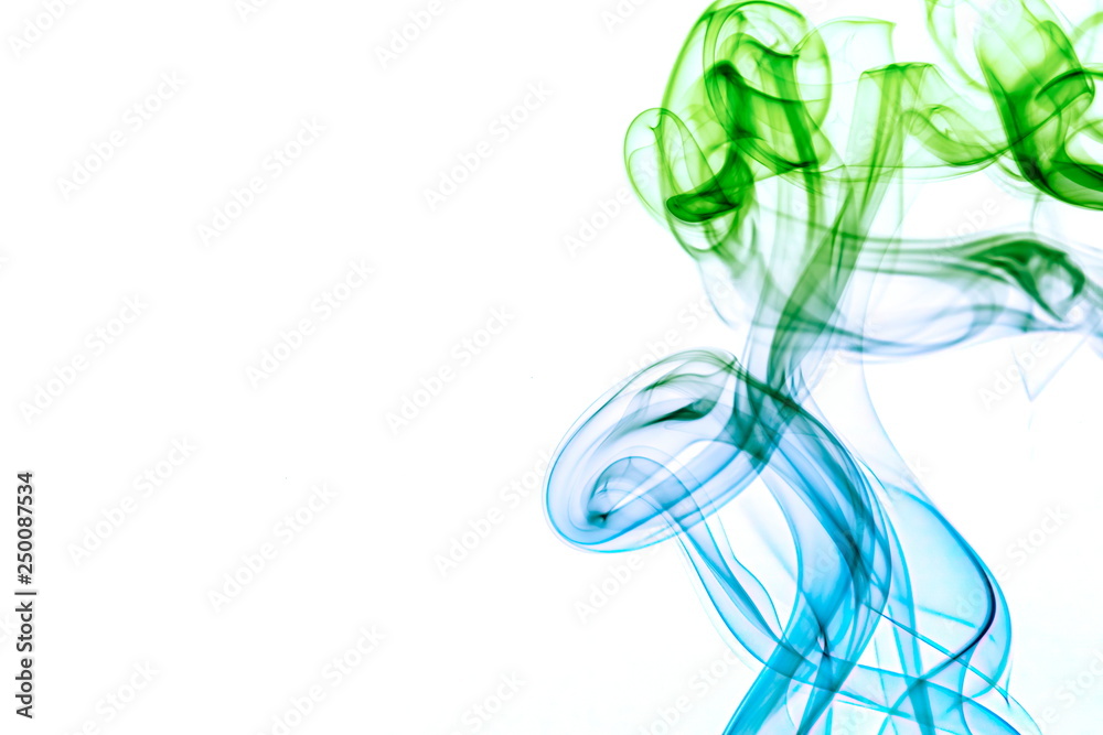 Fototapeta premium Colored smoke on white background