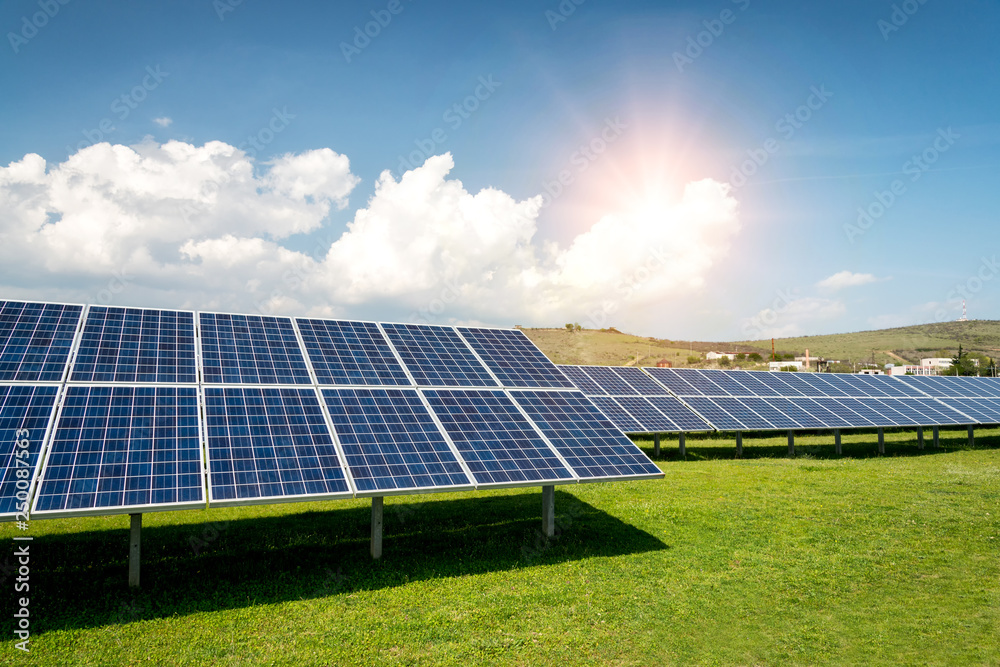 Solar panel, photovoltaic, alternative electricity source - concept of sustainable resources Solar panel, photovoltaic, alternative electricity source - concept of sustainable resources
