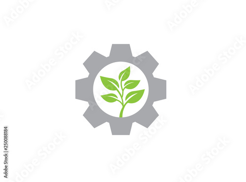 Leaves with pinion gear for logo design