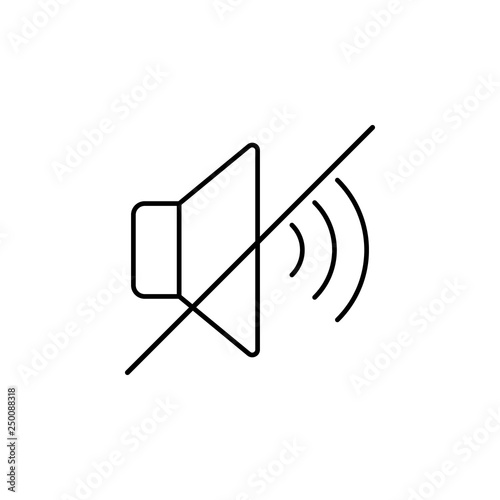 mute no sound outline icon. Signs and symbols can be used for web, logo, mobile app, UI, UX