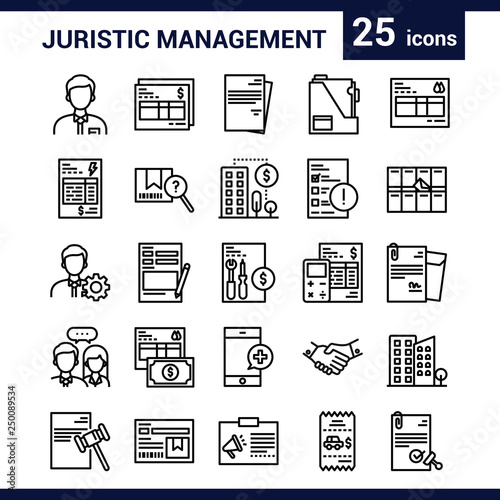 Icon set -  Juristic management outline 