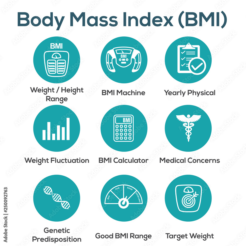 BMI / Body Mass Index Icons w scale, indicator, & calculator BMI / Body Mass Index Icons w scale, indicator, & calculator