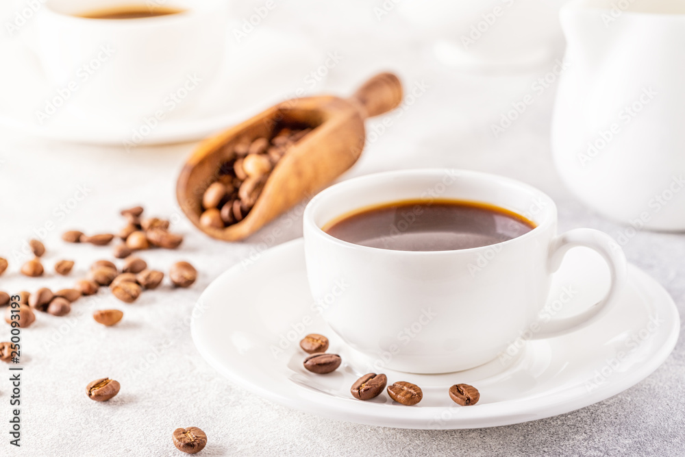 Concept of morning coffee, coffee break on a light background. Concept of morning coffee, coffee break on a light background.