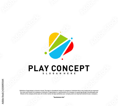 Free Download Colorful Play logo design concept. Play logo template vector. Icon Symbol - GFXLoad