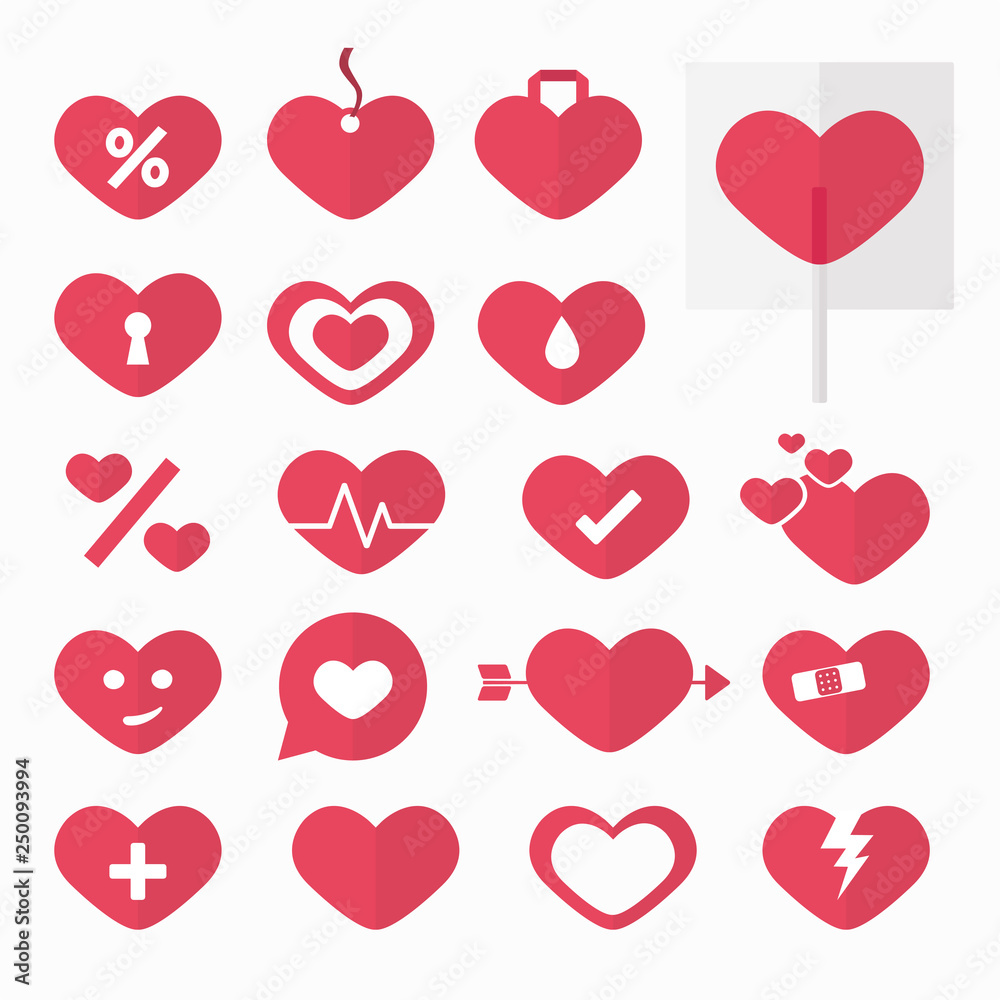 Heart Icon Set. Valentines day