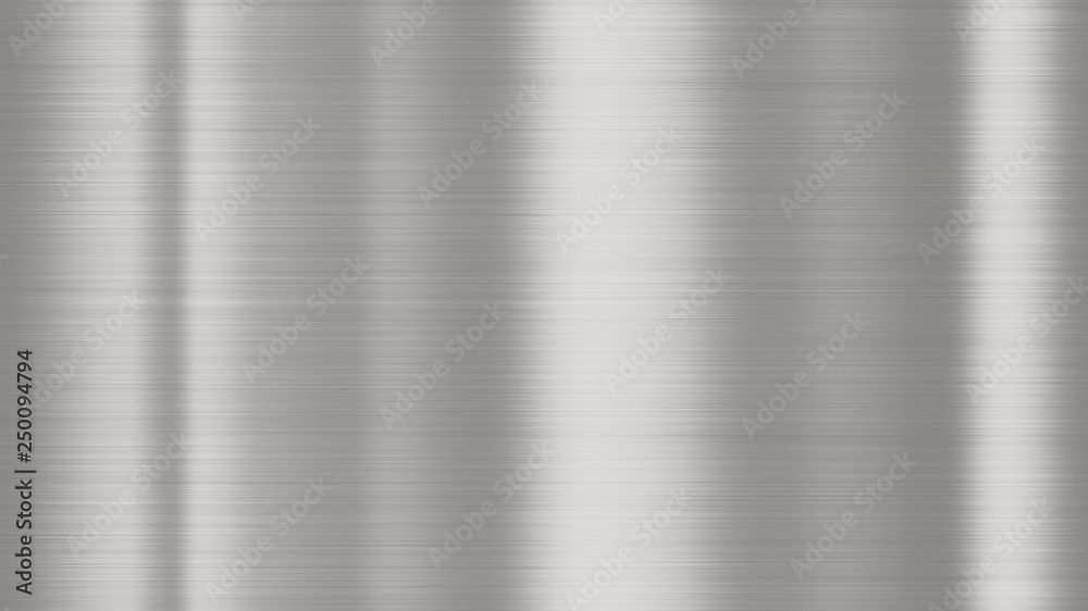 Shiny Brushed Metal Background Texture Polished Metallic Steel Plate 