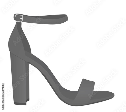 Grey sandal. vector illustration