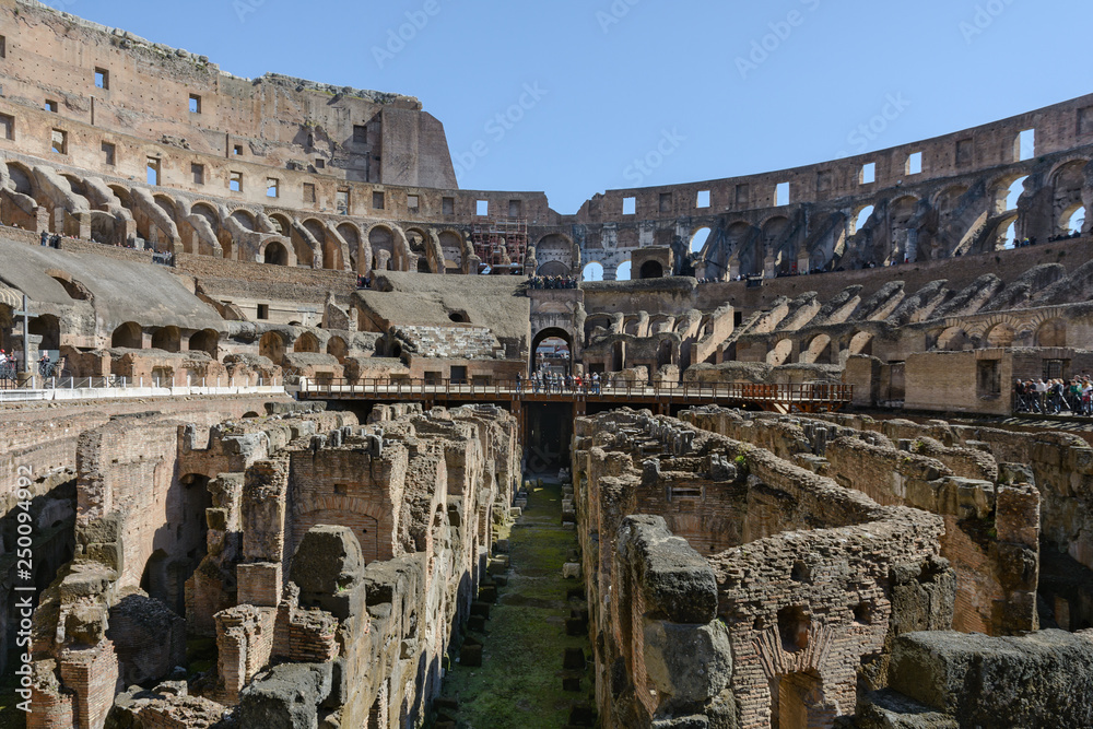 The Colosseum is a symbol of the strength, power and age-old history of Rome. It is considered the most beautiful and largest stadium of the ancient world. Ancient amphitheater.