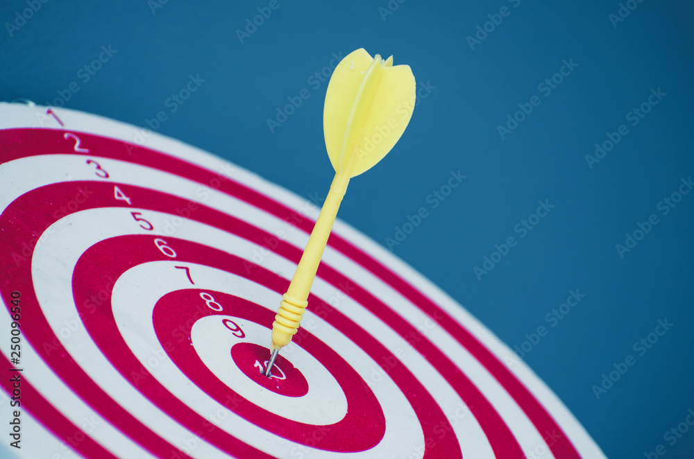 target dart pin on center 10 point dartboard Marketing concept. target dart pin on center 10 point dartboard Marketing concept.