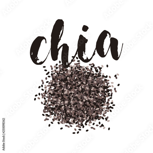 Chia seeds. Vector image. Superfood 