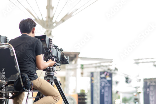 camera show viewfinder image catch motion in interview or broadcast wedding ceremony, catch feeling, stopped motion in best memorial day concept. photo