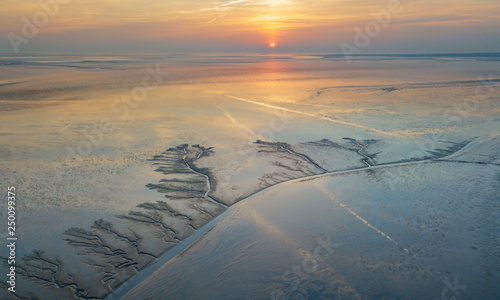 Priel im Wattenmeer der Nordsee photo