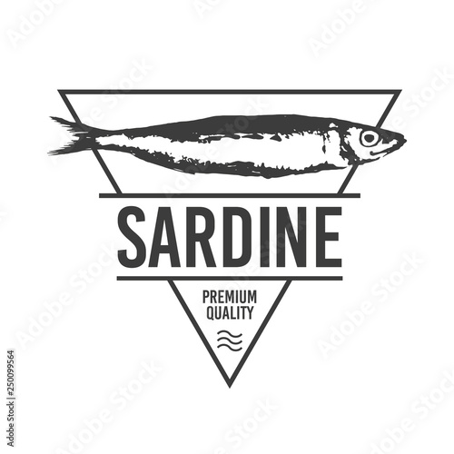 Vector triangular Sea Sign Elements can be used as Logo or Icon in premium quality. Sardine, Sardina pilchardus