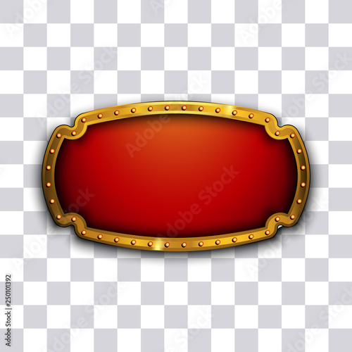 Shiny bright golden red as a casino banner on transparent background vector illustration