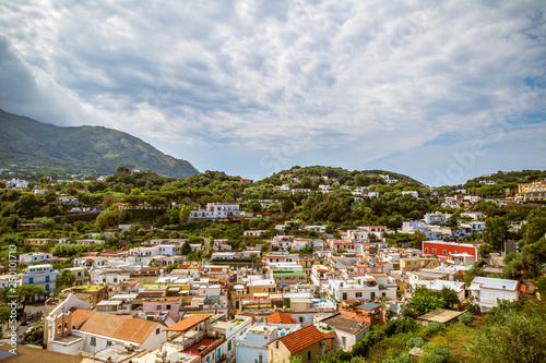 Panoramic view on picturesque port and village of Lacco Ameno, Ischia island photo