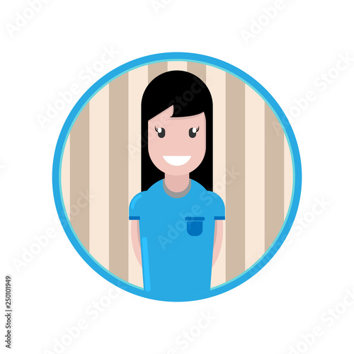 girl with smile avatar. cute happy woman face, isolated on white. person character, user, operator, account. consulting, job online, internet. Call center. help line. © satoof