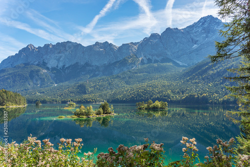 Garmisch-Partenkirchen - View  to Lake Eib reflected in the Water with Alps-Panorama/ Bavaria / Germany © Manninx