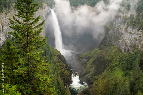 Helmcken Falls with fog  Wells Gray Provincial Park  British Columbia  Canada