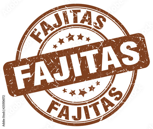 fajitas brown grunge round vintage rubber stamp