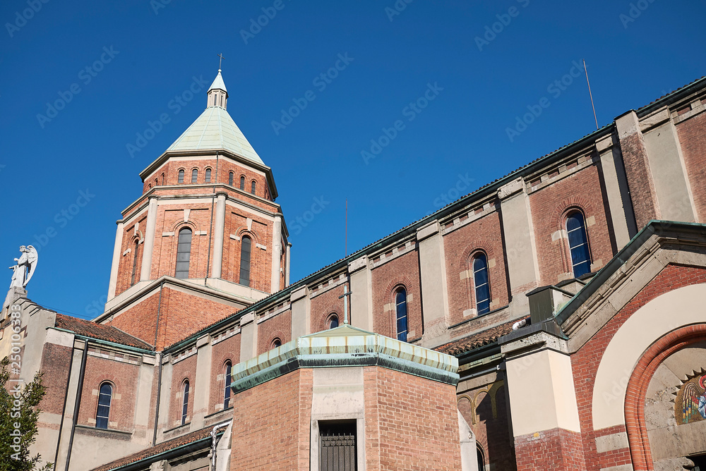 Milan, Italy - January 14, 2019 : Basilica Prepositurale of Saint Mary of Lourdes