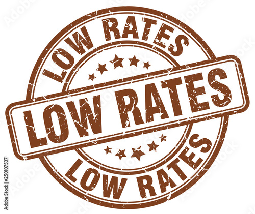low rates brown grunge stamp