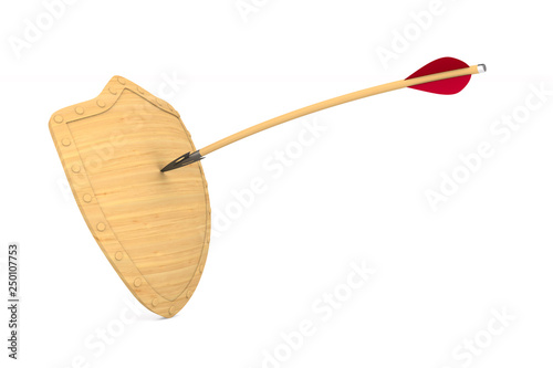 shield and arrow on white b...