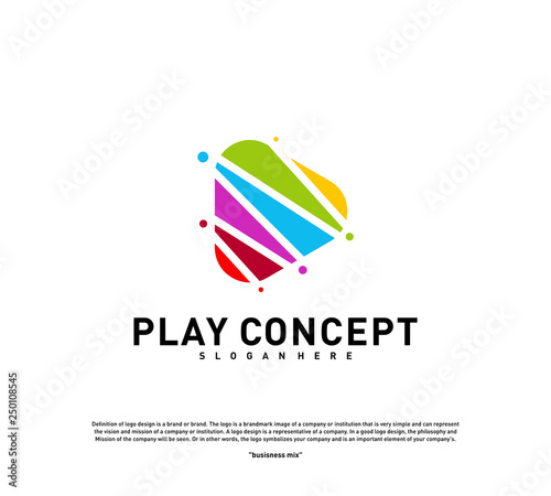 Free Download Colorful Play logo design concept. Play logo template vector. Icon Symbol - GFXLoad