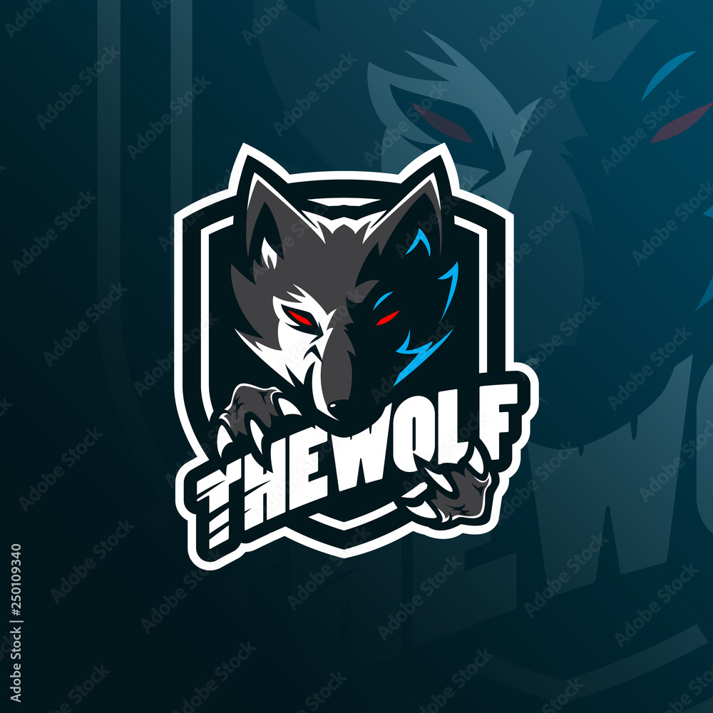wolf vector mascot logo design with modern illustration concept style ...