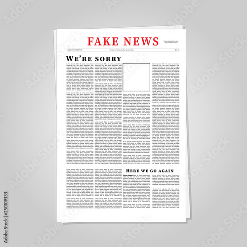 Fake News Newspaper Eps10 Vector Illustration. Fake News Template.