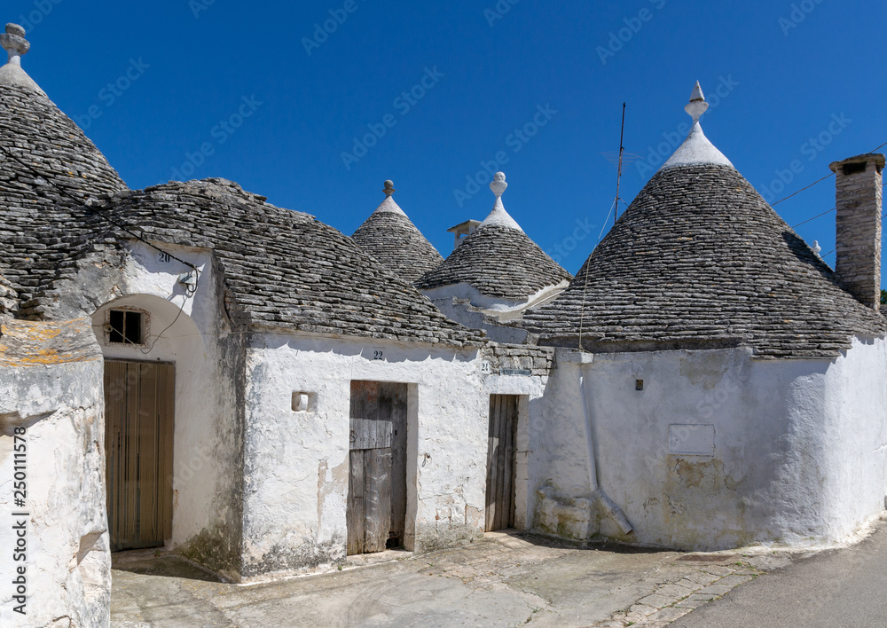 The little houses trulli in Alberobello, Puglia, Italy