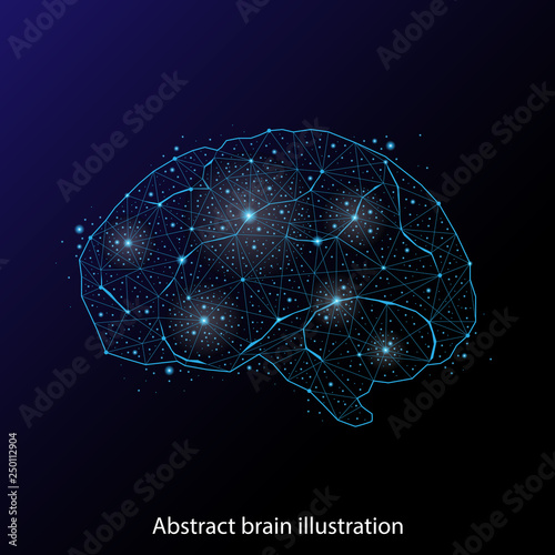 Abstract image of the human brain in the form of a constellation