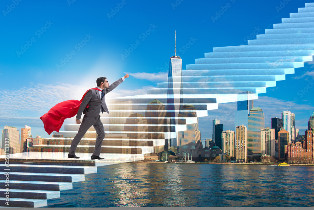custom made wallpaper toronto digitalSuperhero businessman climbing career ladder