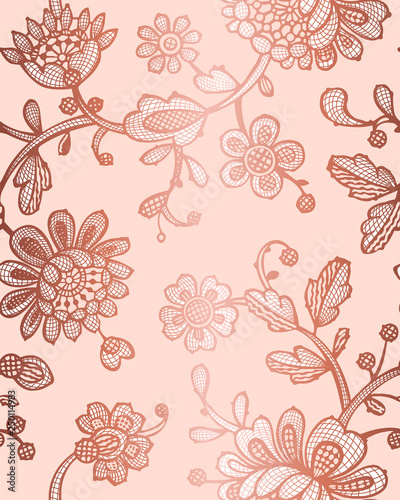 Seamless pattern with fantasy flowers. Vector abstract seamless floral pattern. Lase pattern. Template can be used for wallpaper, pattern fills, web page background,surface textures.