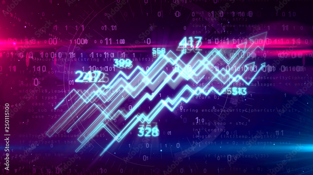 Naklejka premium Cyber business concept with chart