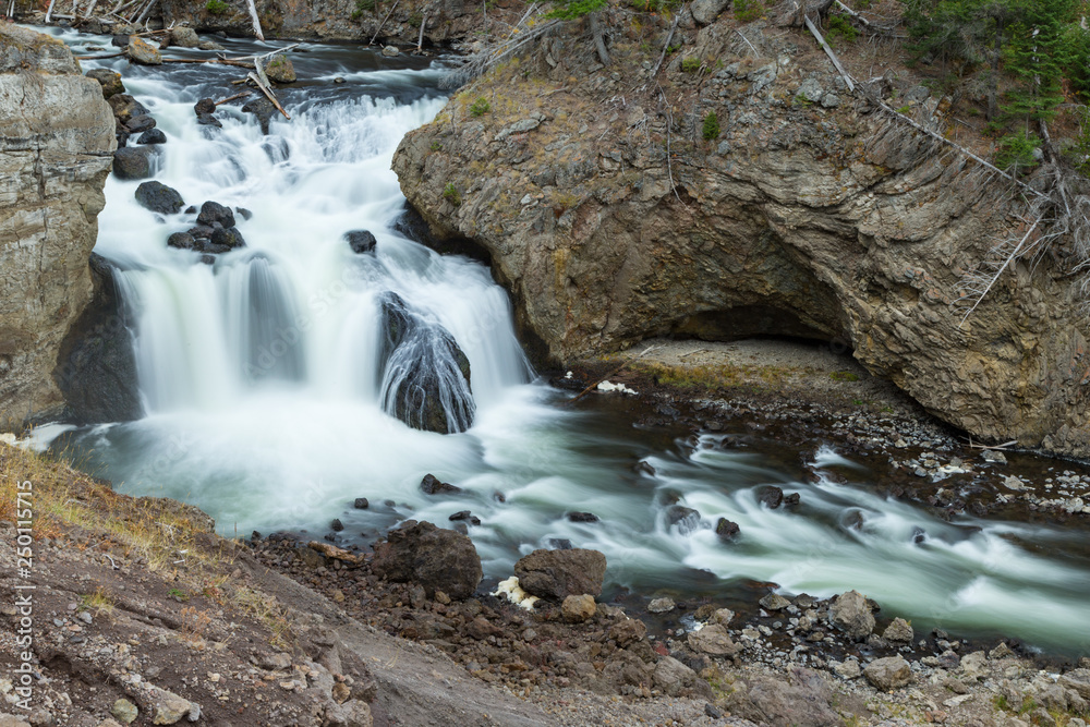 Firehole Falls in Yellowstone National Park Firehole Falls in Yellowstone National Park