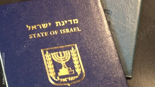 Israeli passport in motion