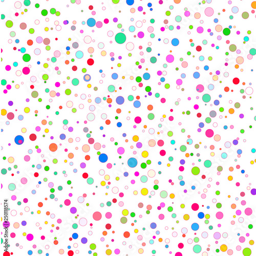 The colourful bubbles on a white background.    