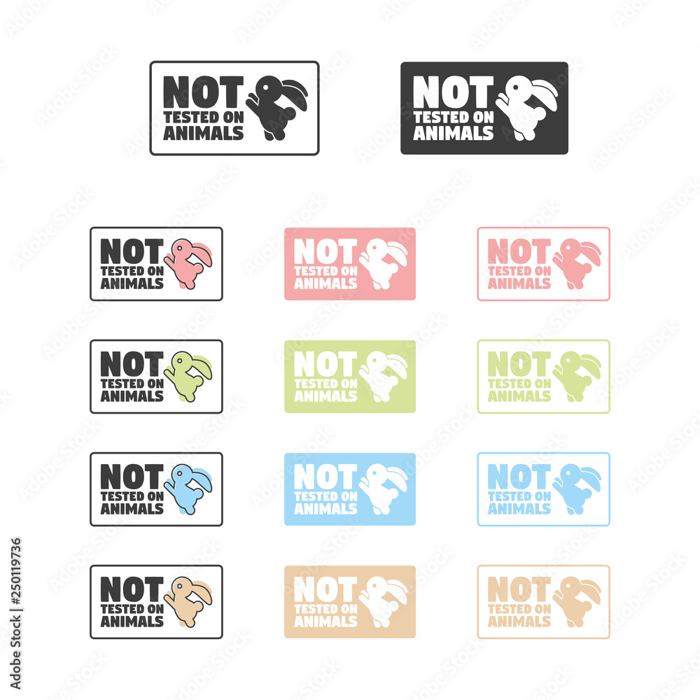 No animals testing icon design. Can be used as sticker, logo, stamp, icon. Vector illustration