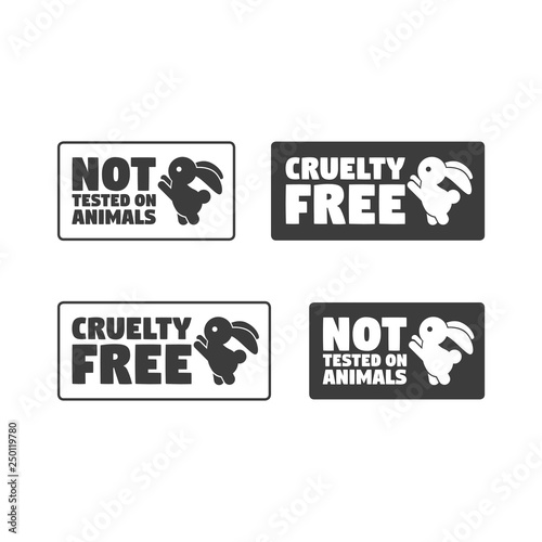 No animals testing icon design. Animal cruelty free symbol. Can be used as sticker, logo, stamp, icon. Vector illustration